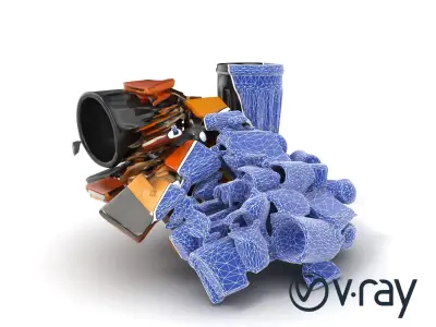 Jumbled Trash Assembly Waste Model Pack Low-poly 3D model