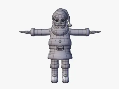 Santa Claus in red  Low-poly 3D model