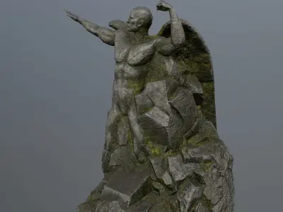 Man statue 1 Low-poly 3D model get