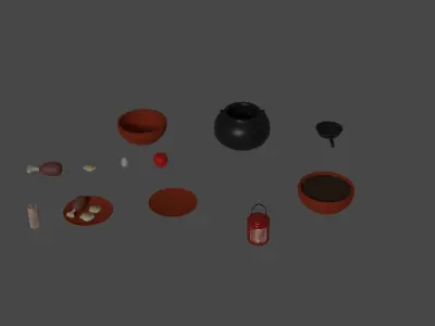 cabin props stylized Low-poly 3D model