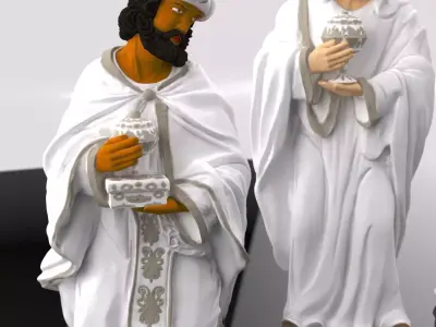 Christmas Crib Birth Pack Three Wise Melchior Caspar Balthazar 3D print model