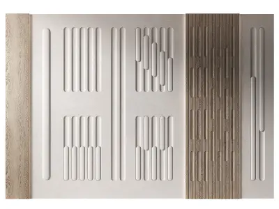 Geometric Wall Panels Semi-circle round arches pattern 3D model