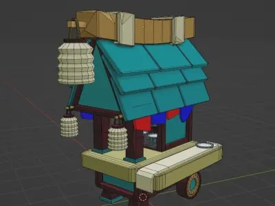 Street shop Free low-poly 3D model