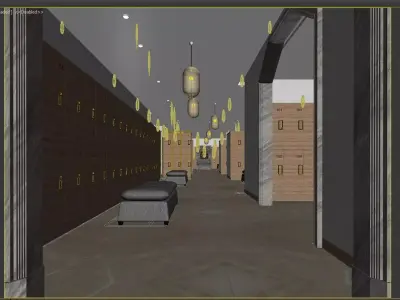 Locker room 3D model