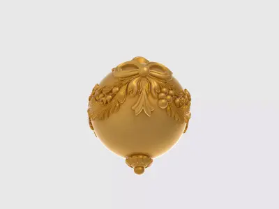 Elegant Christmas Ornament with Bow and Holly Decoration  3D print model