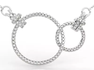 Luxury Diamond Interlocking Circle Necklace 3D print model
