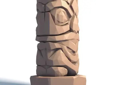 Tiki Totem Stylized Tribal Sculpture for 3D Printing 1 3D print model