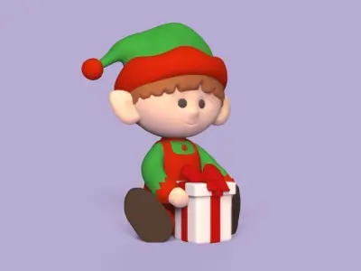 Gift Xmas Elf 3D print model