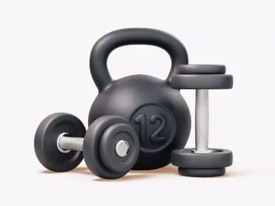 Gym Weights Set 3D model