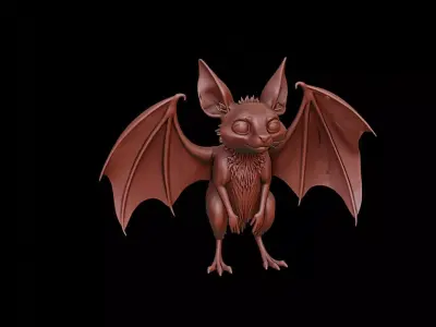 Bat Animal Sculpture 3D print model