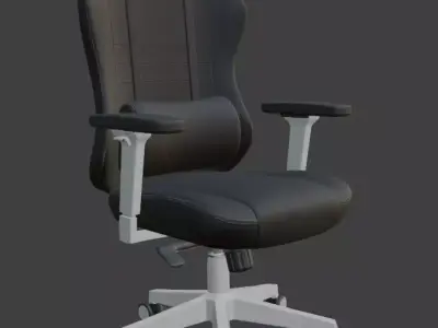 Black and White Racing Style Gaming Chair  3D model