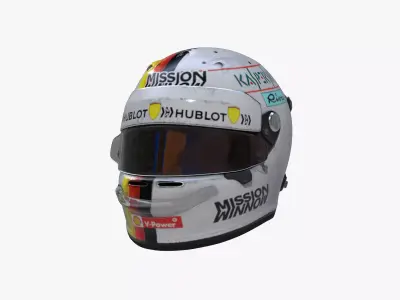 Vettel helmet 2019 Low-poly 3D model