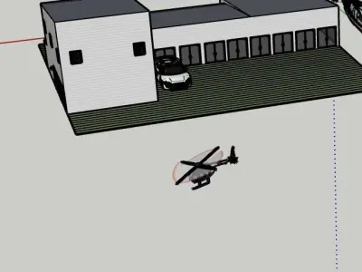 Modern home with cars 3D print model