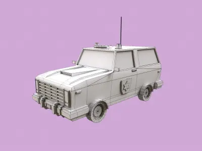 Lowpoly Police Car Low-poly 3D model