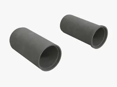 Concrete Pipes Low-poly 3D model
