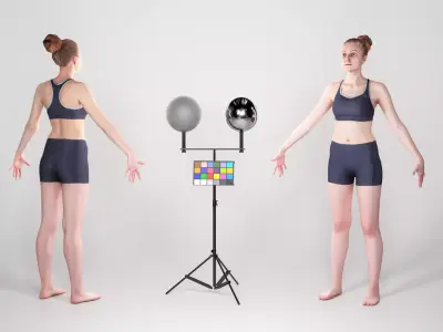 Sporty woman ready for animation 118 Low-poly 3D model