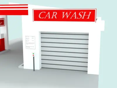 GASOLINE STATION by RICHARD HIND Free low-poly 3D model