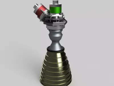 R-4D Rocket engine 3D model