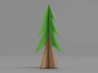 Paper Tree V4 Low-poly 3D model