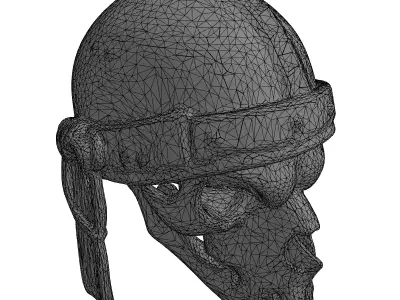 Fantasy Bloody Skull Warrior Helmet Low-poly 3D model