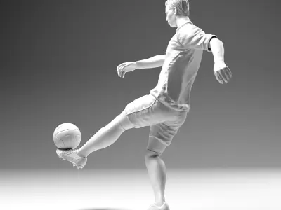 Footballer 02 Footstrike 01 Stl 3D print model