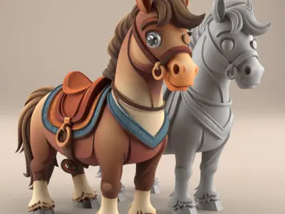 Charming Horse 3D Model STL for Home Decor 3D print model