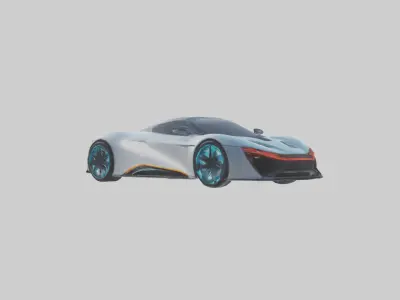 Hightech Electric Sports Car model Low-poly 3D model