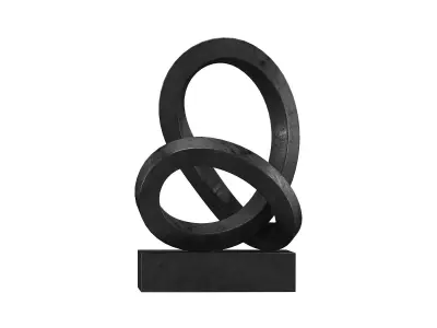 Cast Metal Abstract Sculpture 4 RH Low-poly 3D model