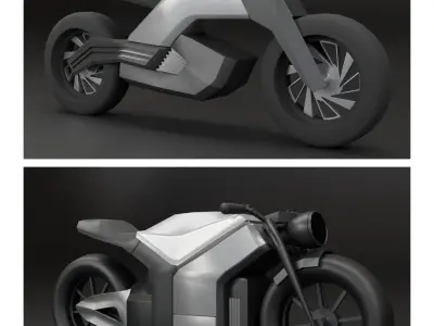 50 LOW POLY MOTORCYCLE  Low-poly 3D model