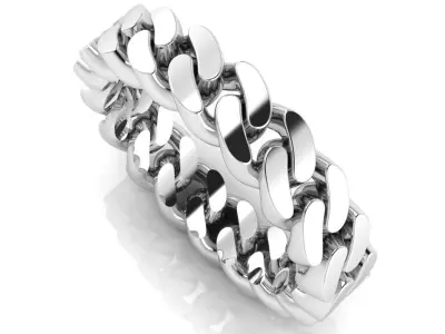 Cuban Link Chain Ring 5 mm Wide - DIFERENT SIZES 3D print model