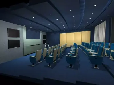 Luxury architectural Hall Lobby 3D model