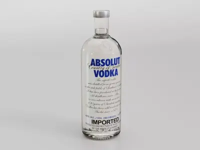 Absolut Vodka Bottle Low-poly 3D model