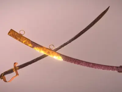 sowrd two swords 3D model