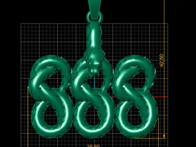 GOLDEN SNAKE PENDANT 3D PRINTABLE MODEL  3D print model