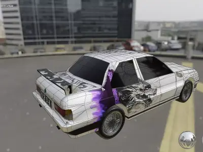 Drift Car Low Poly PBR Free low-poly 3D model