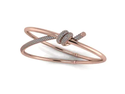 Knot Bracelet With Diamonds - Size 21 3D print model