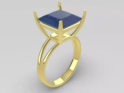 princess-ring-10mm-gem Free 3D print model
