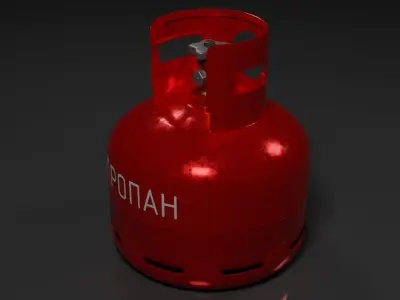 Gas cylinder with propane or fuel Low-poly 3D model