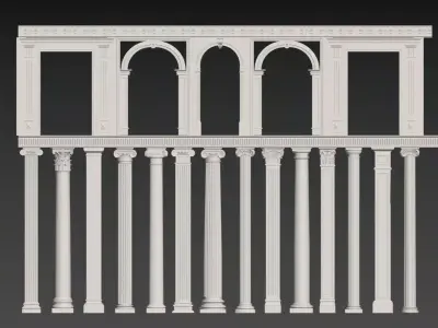 European-style plaster column 3D model
