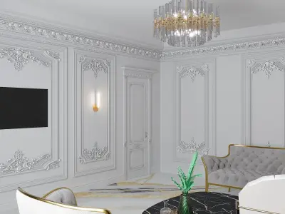 hall interior dizayn Low-poly 3D model