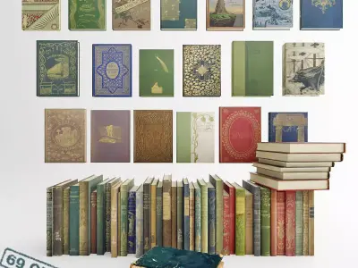 69 Old Books 3D model