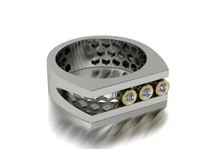 Jewelry Ring Gold 3D print model 34