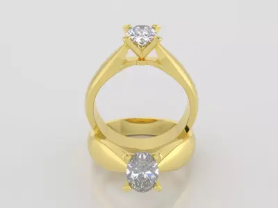 Oval 0-75-CT Quarter Round Profile Shank Width 3-75mm 3D print model