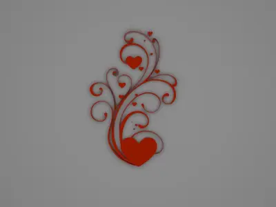 Decorative hearts 3D model