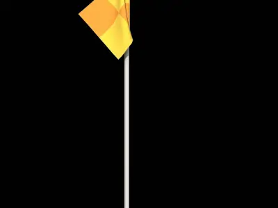 Checker Corner Flag Low-poly 3D model