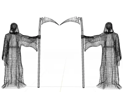 Grim Reaper Sculpture Low-poly 3D model