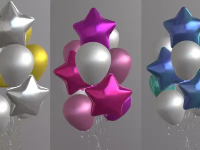 Helium Balloons 3D model purchase