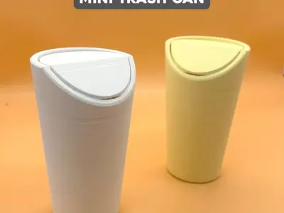 3D Printable Mini Trash Can for Car and Office Use Free 3D print model