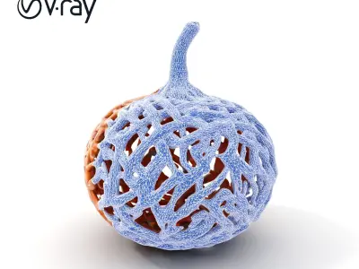 Wicker Pumpkin Decorative Model Pack Low-poly 3D model