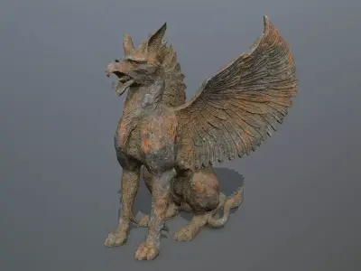 statue creature Low-poly 3D model